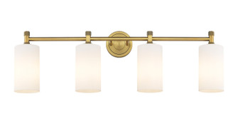 Downtown Urban Four Light Bath Vanity in Brushed Brass (405|434-4W-BB-G434-7WH)