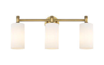 Downtown Urban Three Light Bath Vanity in Brushed Brass (405|434-3W-BB-G434-7WH)