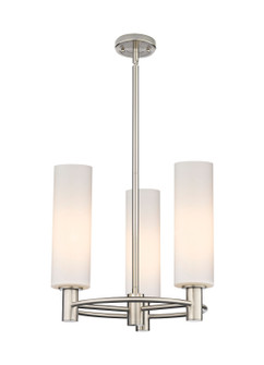Downtown Urban Three Light Pendant in Satin Nickel (405|434-3CR-SN-G434-12WH)