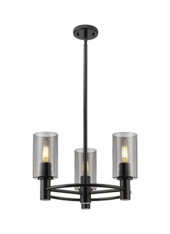 Downtown Urban Three Light Pendant in Matte Black (405|434-3CR-BK-G434-7SM)