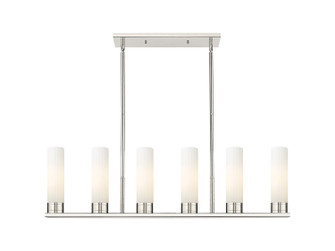 Downtown Urban Six Light Linear Pendant in Polished Nickel (405|429-6I-PN-G429-8WH)