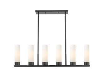 Downtown Urban Six Light Linear Pendant in Matte Black (405|429-6I-BK-G429-8WH)