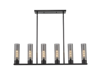 Downtown Urban Six Light Linear Pendant in Matte Black (405|429-6I-BK-G429-8SM)