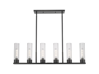 Downtown Urban Six Light Linear Pendant in Matte Black (405|429-6I-BK-G429-11CL)