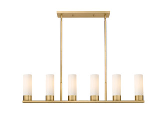 Downtown Urban LED Linear Pendant in Brushed Brass (405|429-6I-BB-G429-8WH)