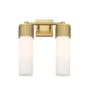 Downtown Urban LED Bath Vanity in Brushed Brass (405|428-2W-BB-G428-12WH)