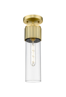 Downtown Urban One Light Semi-Flush Mount in Brushed Brass (405|428-1F-BB-G428-12CL)