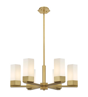 Downtown Urban LED Chandelier in Brushed Brass (405|427-6CR-BB-G427-9WH)