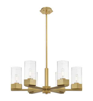 Downtown Urban LED Chandelier in Brushed Brass (405|427-6CR-BB-G427-9CL)