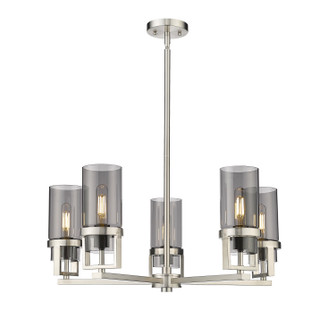 Downtown Urban LED Chandelier in Satin Nickel (405|426-5CR-SN-G426-8SM)