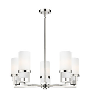 Downtown Urban LED Chandelier in Polished Nickel (405|426-5CR-PN-G426-8WH)