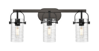 Downtown Urban Three Light Bath Vanity in Matte Black (405|423-3W-BK-G423-7DE)