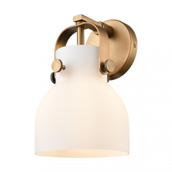 Downtown Urban One Light Wall Sconce in Brushed Brass (405|423-1W-BB-G412-6WH)