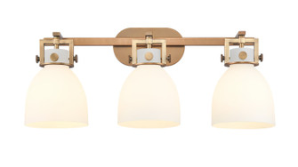 Downtown Urban Three Light Bath Vanity in Brushed Brass (405|411-3W-BB-G412-7WH)