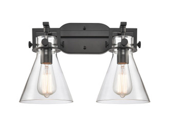 Downtown Urban Two Light Bath Vanity in Matte Black (405|411-2W-BK-G411-7CL)