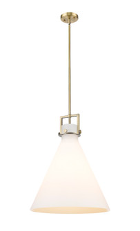 Newton One Light Pendant in Brushed Brass (405|411-1SL-BB-G411-18WH)