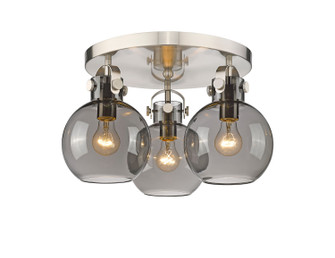 Downtown Urban Three Light Flush Mount in Satin Nickel (405|410-3F-SN-G410-7SM)