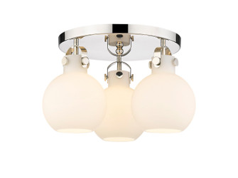 Downtown Urban Three Light Flush Mount in Polished Nickel (405|410-3F-PN-G410-7WH)
