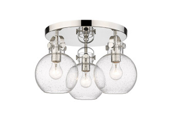Downtown Urban Three Light Flush Mount in Polished Nickel (405|410-3F-PN-G410-7SDY)