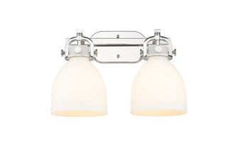 Downtown Urban Two Light Bath Vanity in Polished Nickel (405|410-2W-PN-G412-7WH)