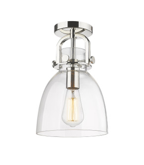 Downtown Urban One Light Semi-Flush Mount in Polished Nickel (405|410-1F-PN-G412-8CL)