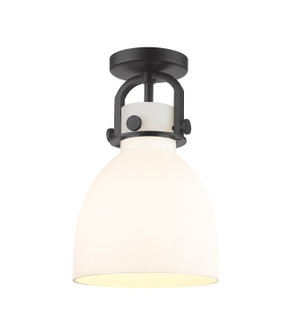 Downtown Urban One Light Semi-Flush Mount in Matte Black (405|410-1F-BK-G412-8WH)