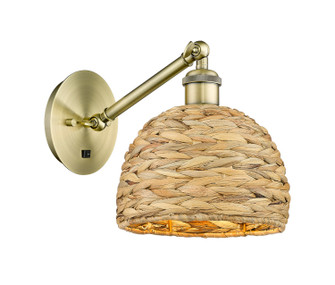 Ballston One Light Wall Sconce in Antique Brass (405|317-1W-AB-RBD-8-NAT)