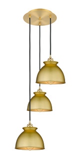 Ballston Three Light Pendant in Satin Gold (405|113B-3P-SG-M14-SG)