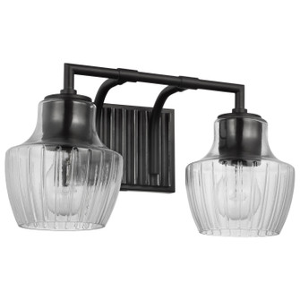 Destin Two Light Vanity in Black / Silver Accents (72|60-7702)