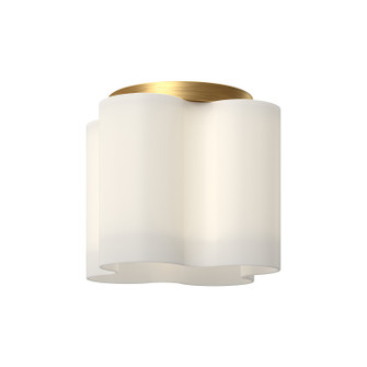 Clover LED Flush Mount in Black/Opal Glass|Brushed Gold/Opal Glass (347|FM54809-BG/OP)