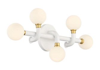 Tubular Five Light Bath in Matte White With Honey Gold (42|P5510-706-L)