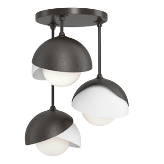 Brooklyn Brooklyn 3-Light Double Shade Semi-Flush in Oil Rubbed Bronze (39|121374-SKT-14-02-GG0711)