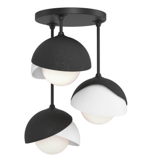 Brooklyn Brooklyn 3-Light Double Shade Semi-Flush in Black (39|121374-SKT-10-02-GG0711)