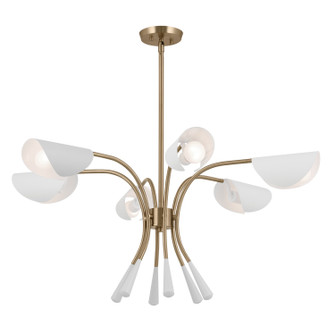 Arcus Six Light Chandelier in Champagne Bronze (12|52559CPZWH)