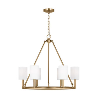 Egmont Six Light Chandelier in Satin Brass (454|DJC1086SB) Egmont Six Light Chandelier in Satin Brass (454|DJC1086SB)