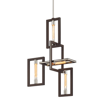 Enigma Four Light Chandelier in Textured Bronze (67|F6184-TBZ/SS)