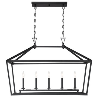 Townsend Five Light Linear Chandelier in Matte Black (51|1-424-5-89)