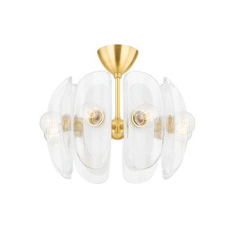 Hilo Eight Light Semi Flush Mount in Aged Brass (70|9122-AGB)