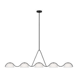 Nido Five Light Linear Chandelier in Midnight Black (454|KC1125MBK)