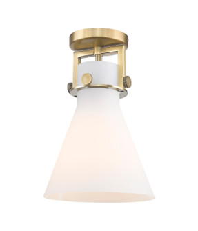 Newton One Light Flush Mount in Brushed Brass (405|411-1F-BB-G411-8WH)