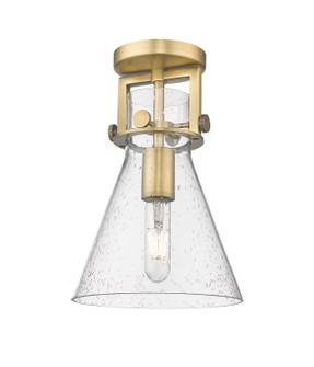 Newton One Light Flush Mount in Brushed Brass (405|411-1F-BB-G411-8SDY)