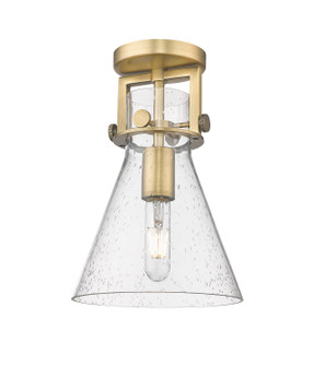 Downtown Urban One Light Semi-Flush Mount in Brushed Brass (405|411-1F-BB-G411-8SDY)