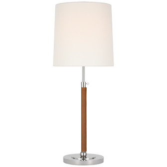 Bryant Wrapped LED Table Lamp in Polished Nickel and Natural Leather (268|TOB 3581PN/NAT-L)