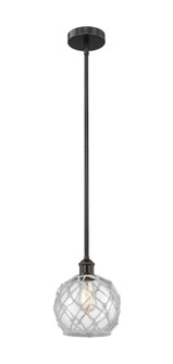 Edison One Light Mini Pendant in Matte Black (405|616-1S-BK-G122-8RW)