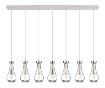 Downtown Urban Seven Light Linear Pendant in Polished Nickel (405|127-451-1P-PN-G451-5CL)