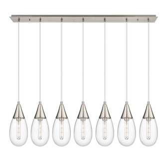 Downtown Urban Seven Light Linear Pendant in Brushed Satin Nickel (405|127-450-1P-SN-G450-6CL)