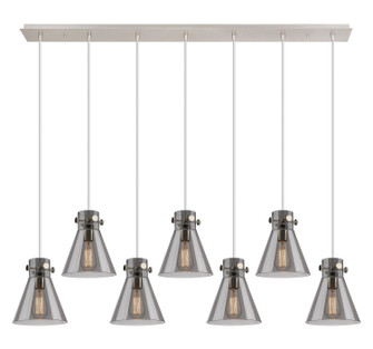 Downtown Urban Seven Light Linear Pendant in Polished Nickel (405|127-410-1PS-PN-G411-8SM)