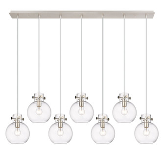 Newton Seven Light Linear Pendant in Polished Nickel (405|127-410-1PS-PN-G410-8CL)