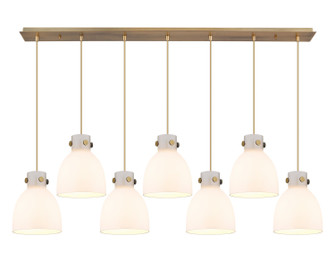 Downtown Urban Seven Light Linear Pendant in Brushed Brass (405|127-410-1PS-BB-G412-8WH)