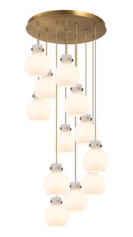 Newton 12 Light Pendant in Brushed Brass (405|126-410-1PS-BB-G410-8WH)